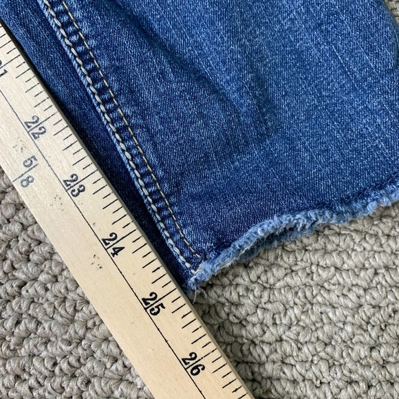 Silver Jeans‎ Womens Jeans 29 Blue Dark Wash Denim Distressed Suki Skinny Crop - Picture 7 of 13